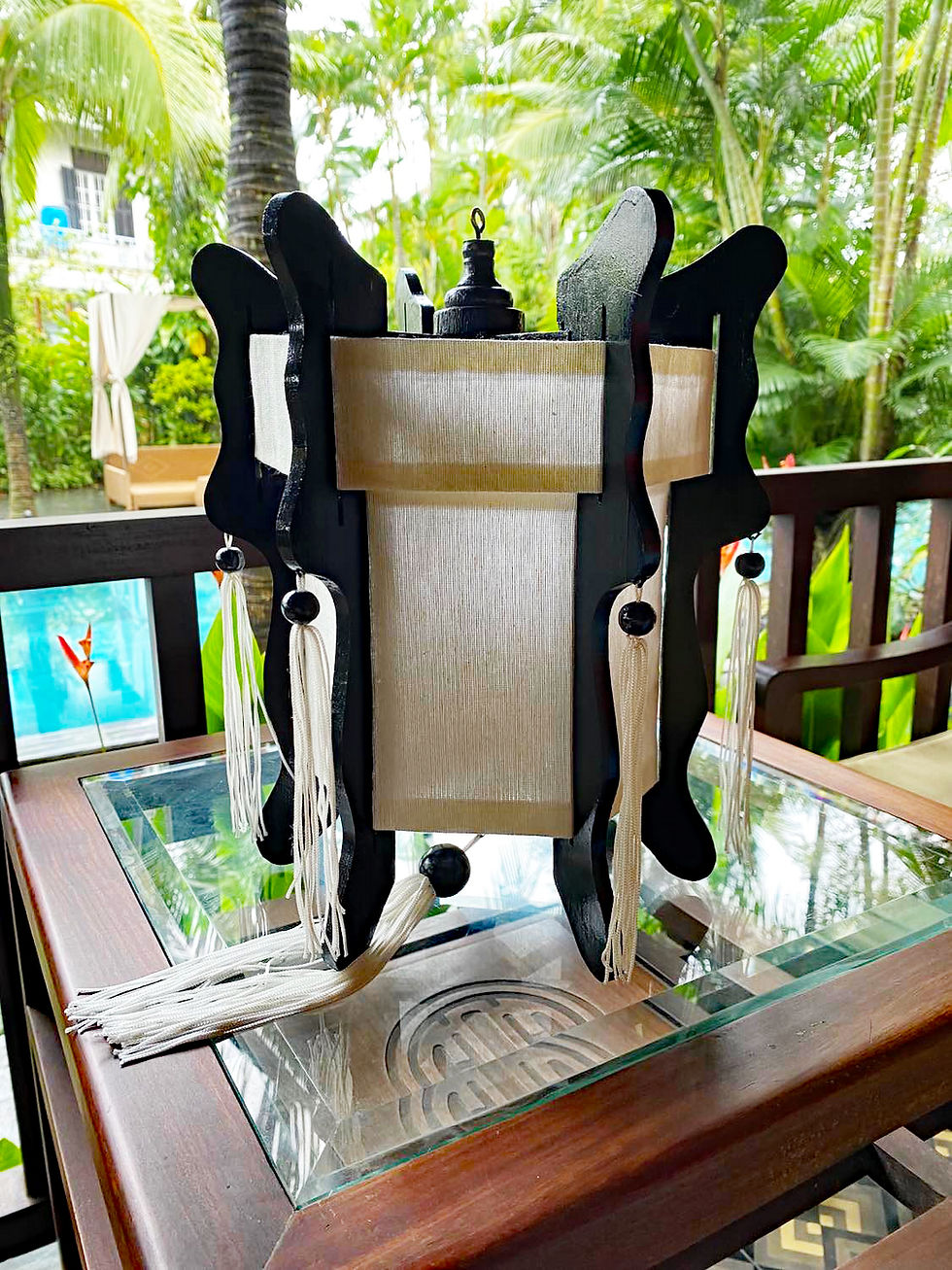 Thumbnail: White/ Raw Silk Lantern - Temple Lantern