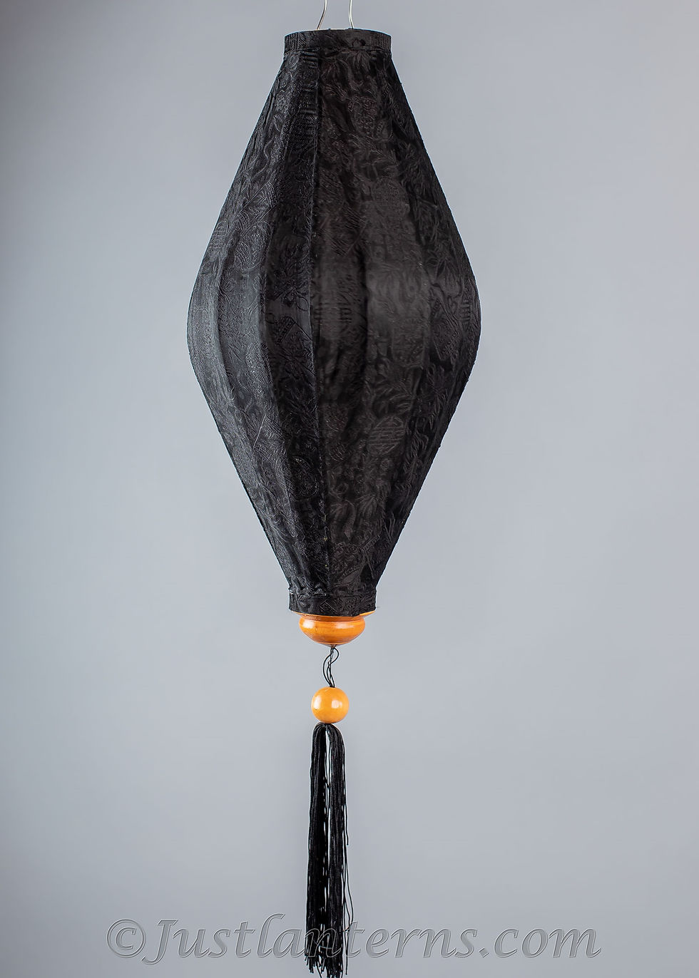 Thumbnail: Black Silk Lantern - Oval