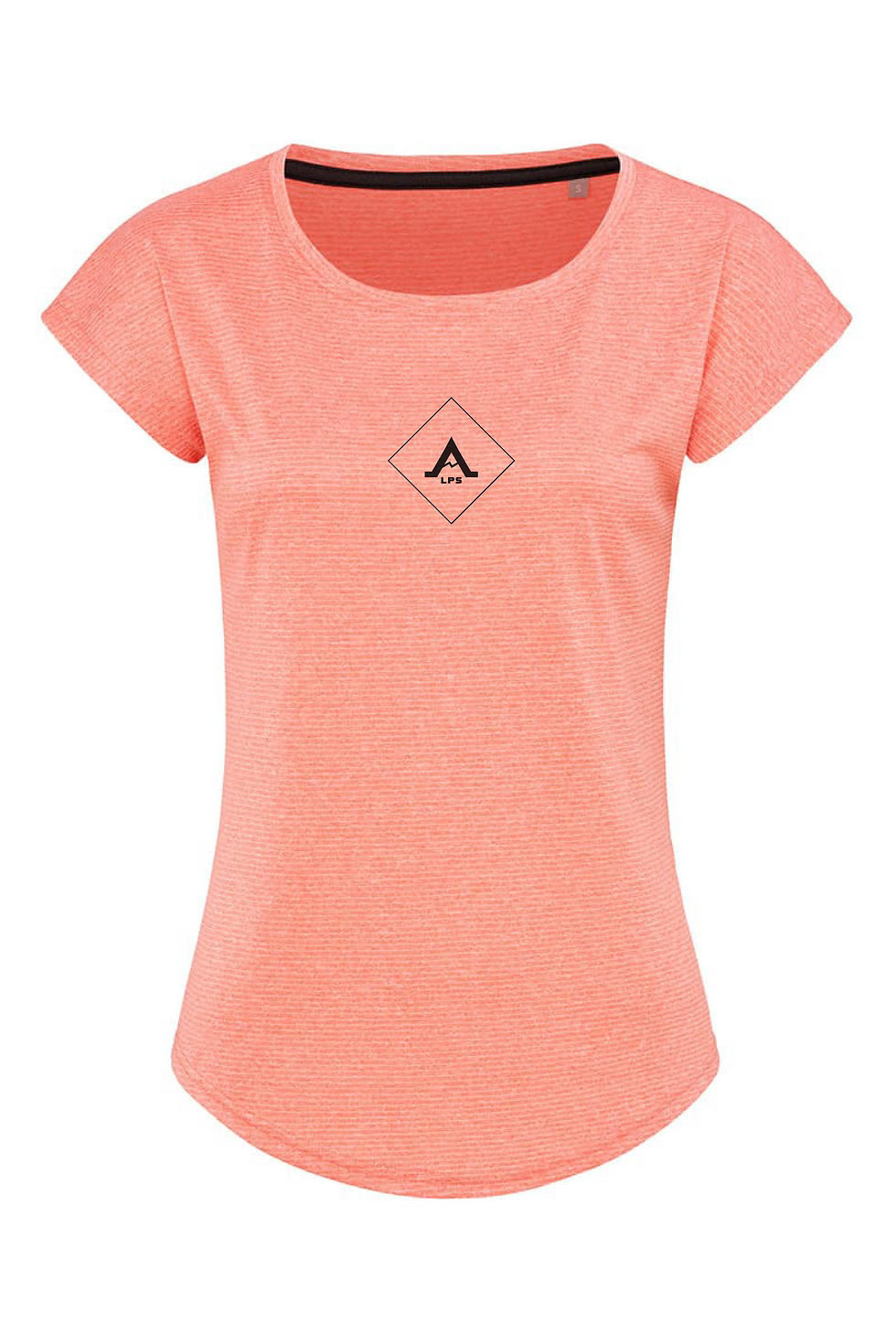 T-Shirt Recyclé "Alpala Performance" Logo Central Corail Femme