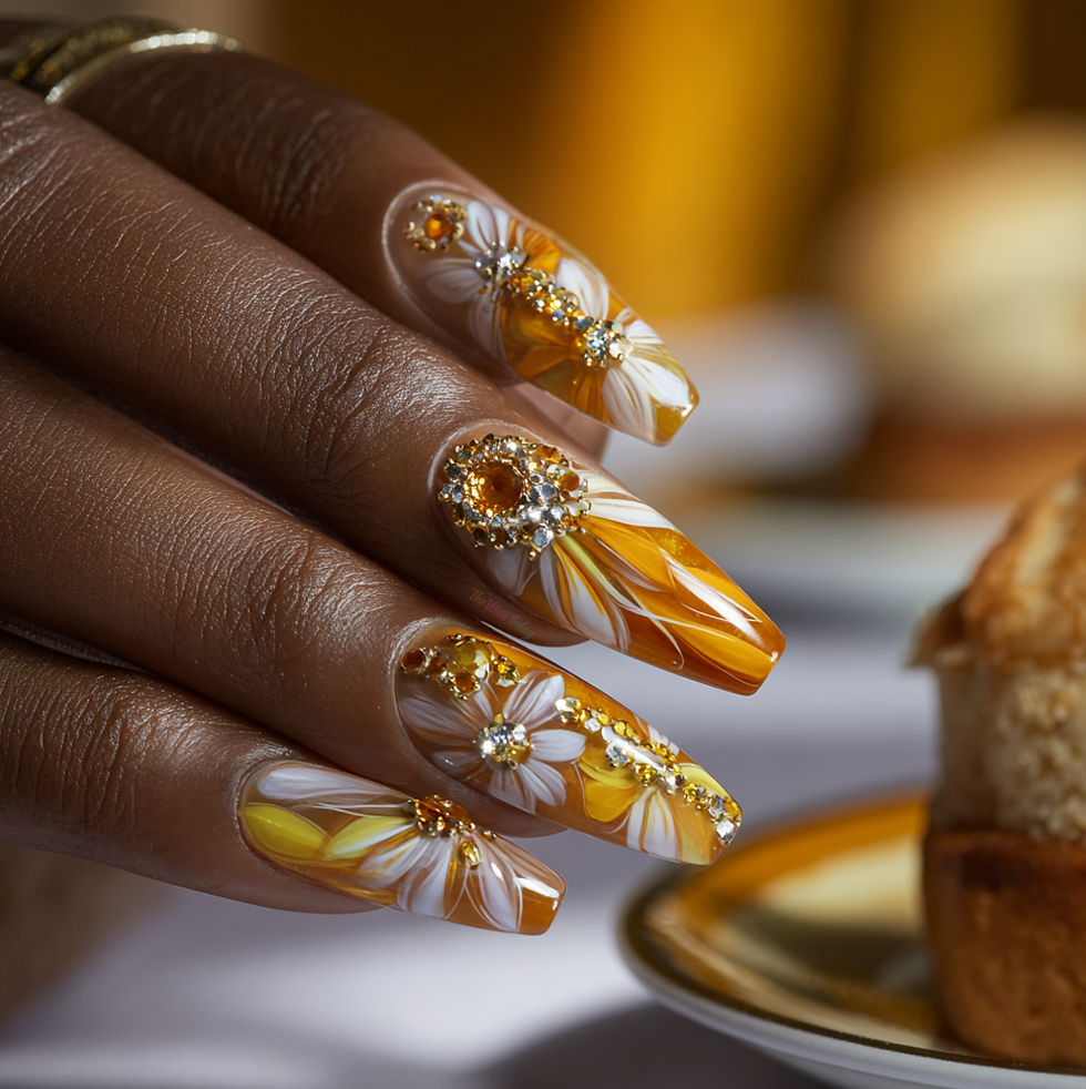 Botanical Glow - Golden Petal Rays