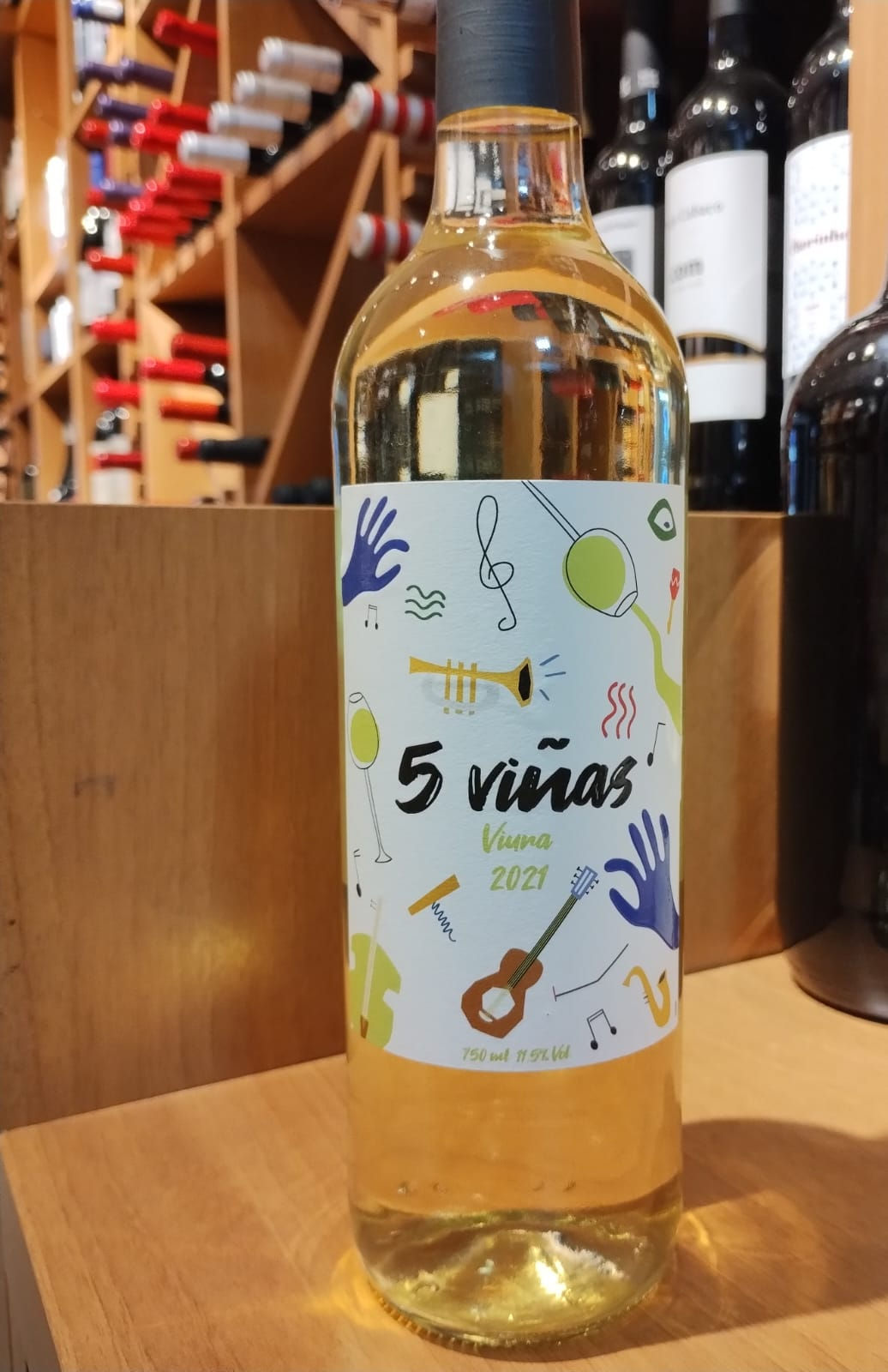 Vinho Branco 5 Viñas viura 750ml