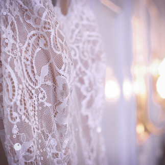 Details vom Brautkleid Nahaufnahme