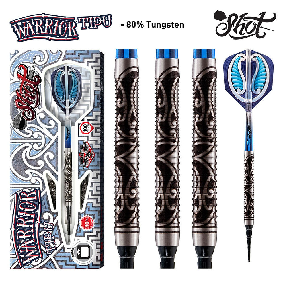 Thumbnail: Warrior Tipu Soft Tip Dart Set-80% Tungsten - 18G