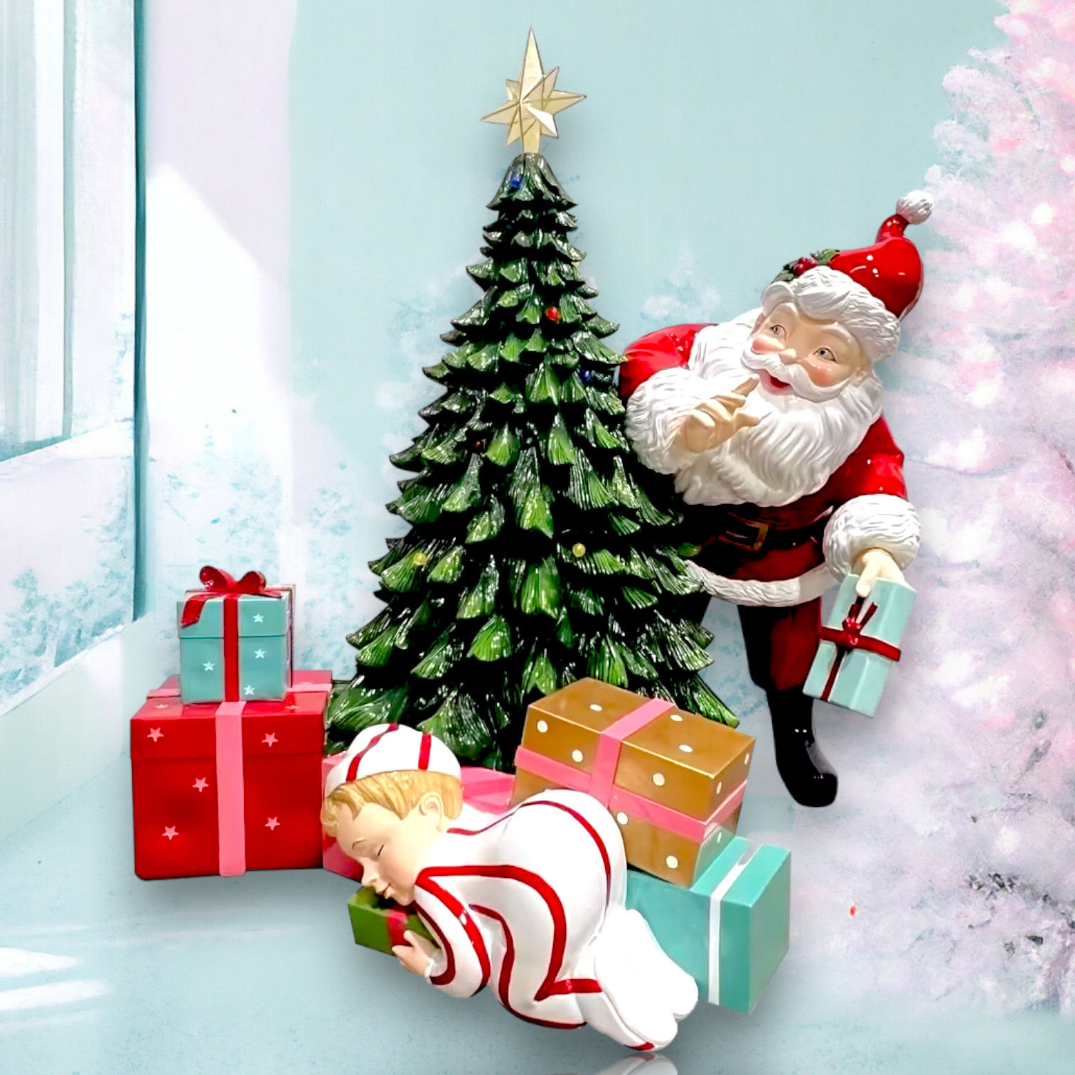 48in Santa w/Tree and Child