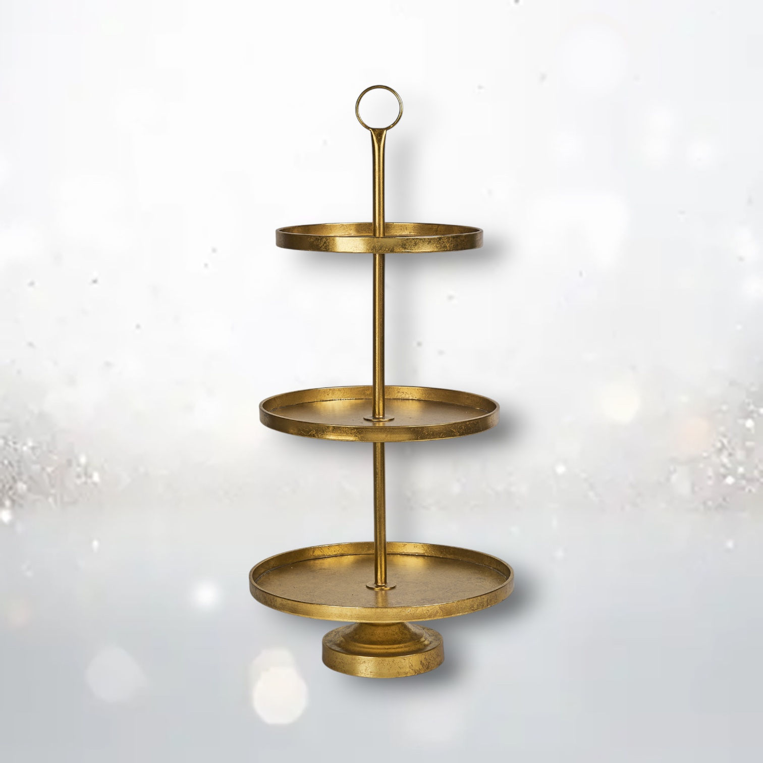 30in Gold Tiered Dessert Tray