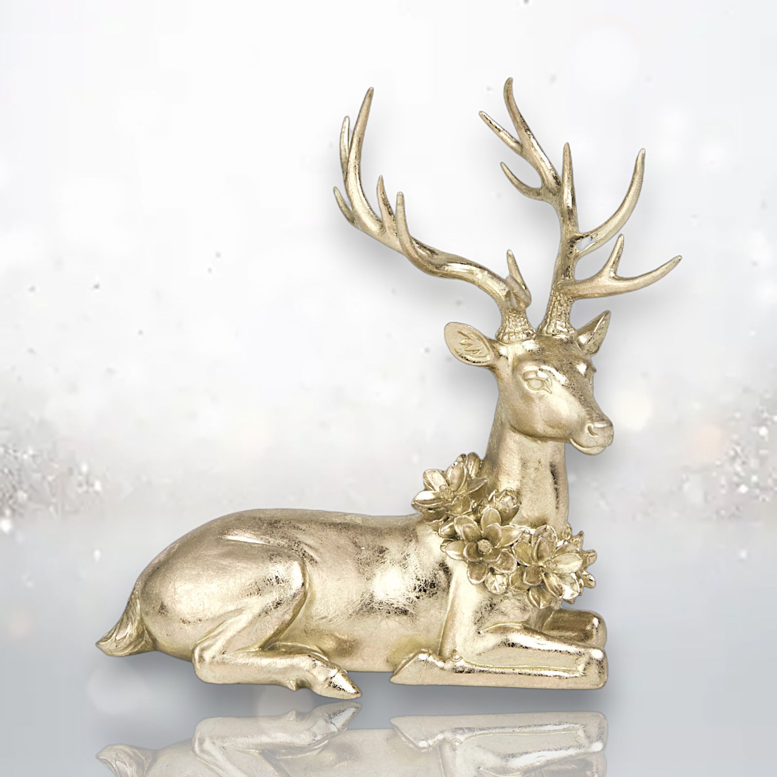 10" Gold Deer Laying