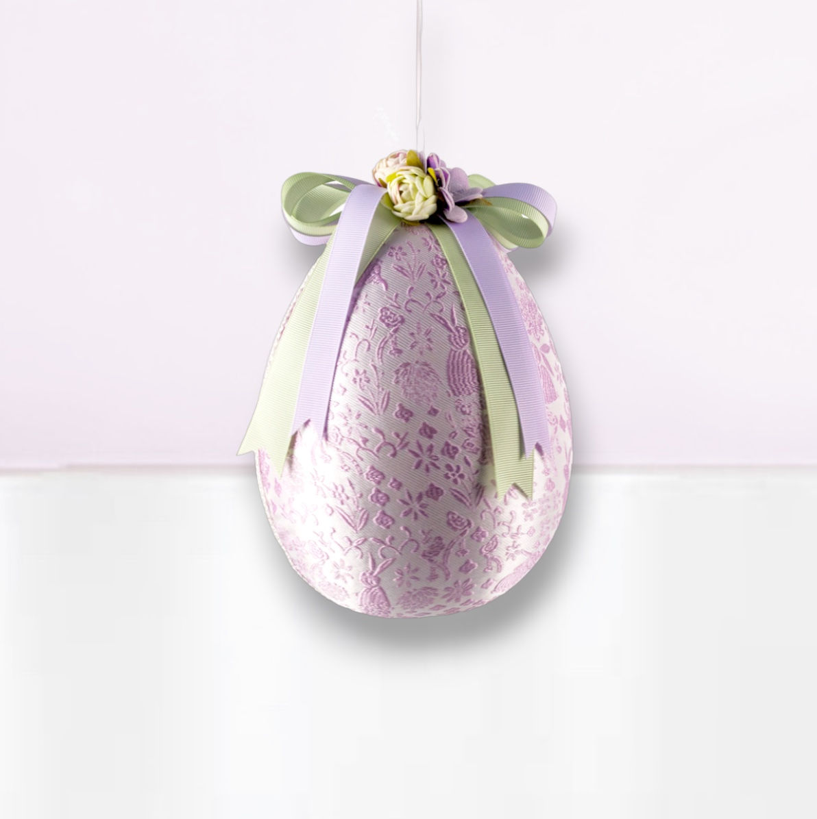 7in Set of 2 Lavender Egg Orn