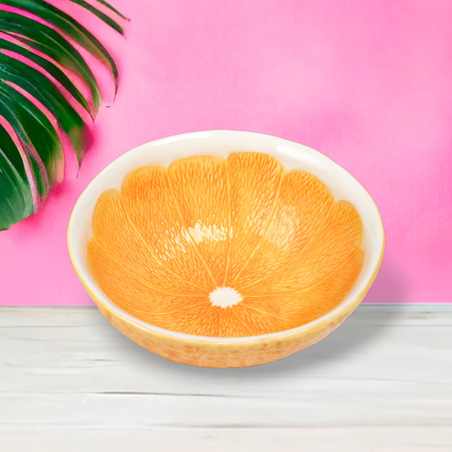 Set of 4 - Orange Ceramic Bowl