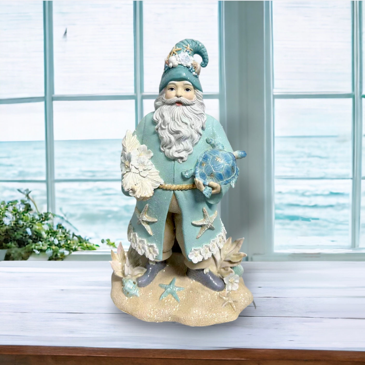 13.5" Coastal Santa w/Turtle