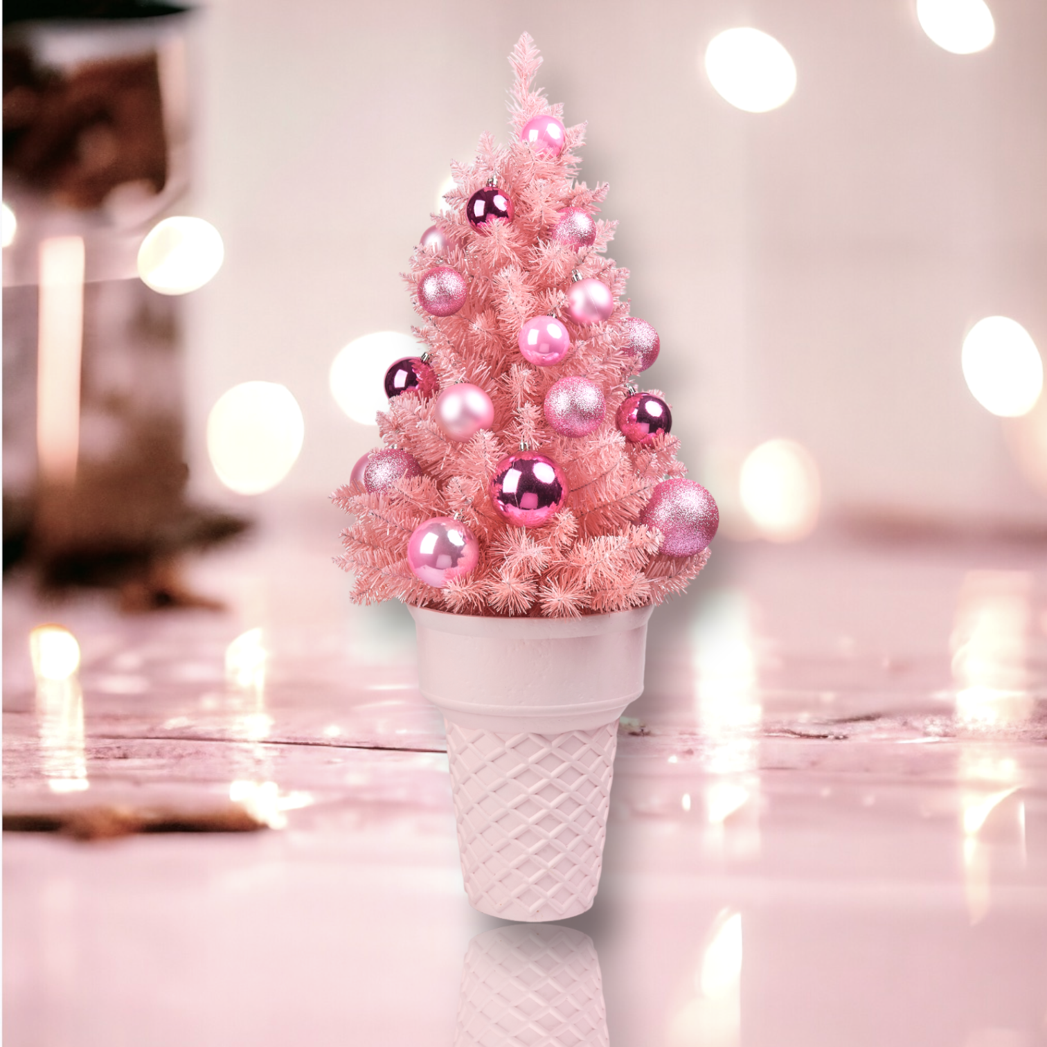 13in Pink Tree in Cone Base