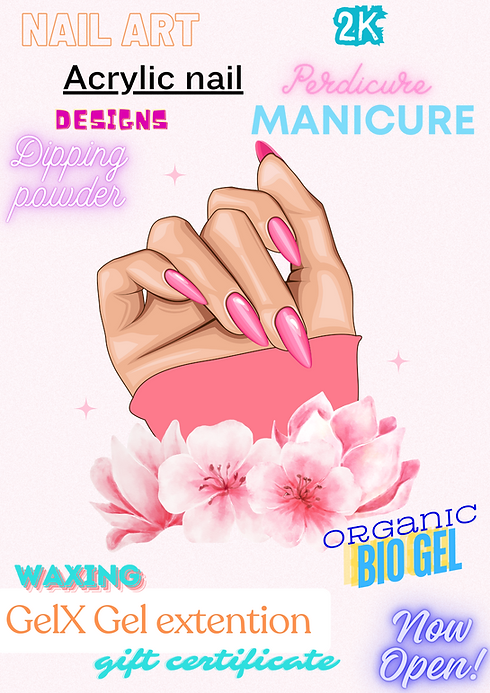 Pink Feminine Nail Art Illustration Poster.PNG