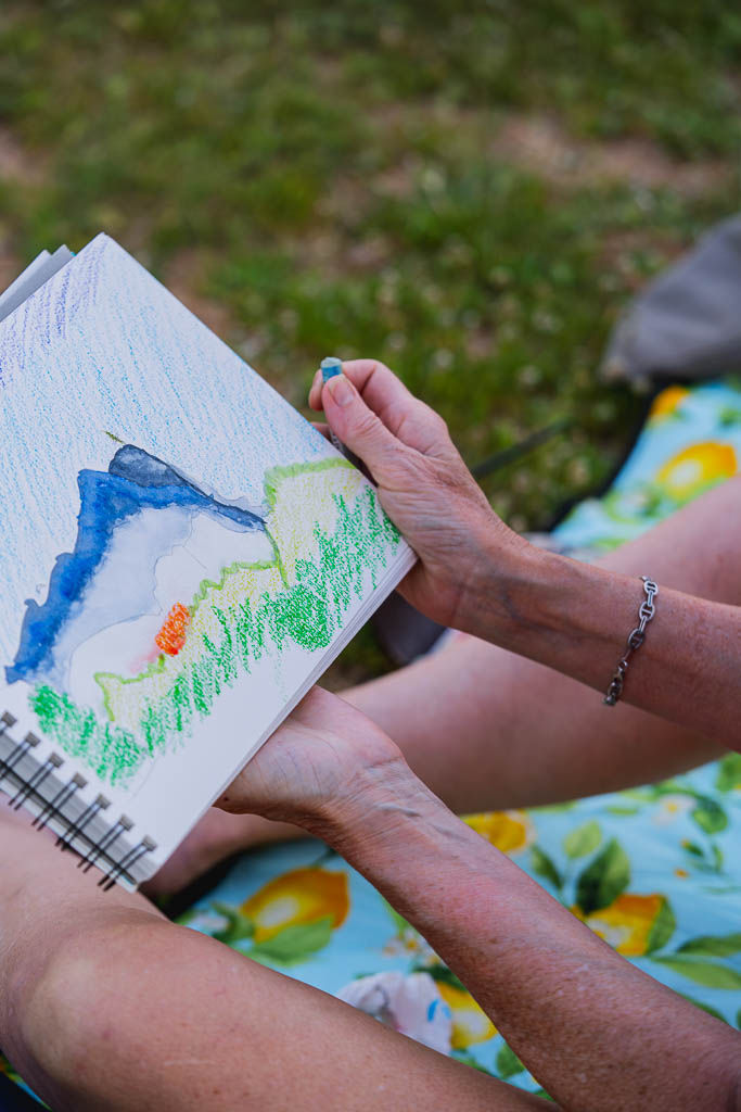 representation de la Ste victoire au pastel et à l'aquarelle