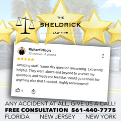 Boca Raton Florida residence 5 star review on Boca Raton Florida personal injury law firm's google business page. Top rated boca raton lawyer and law firm.