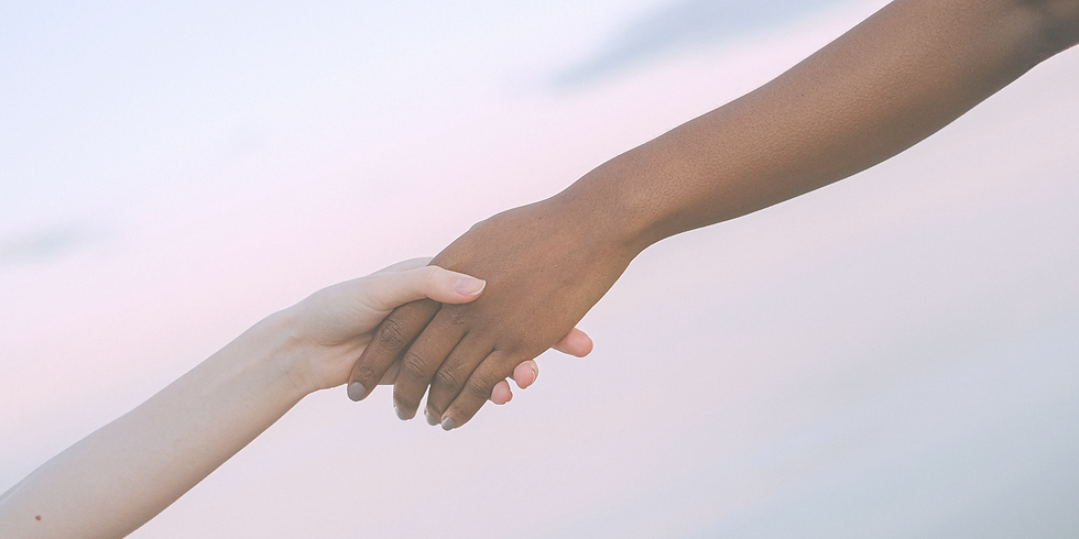 holding hands, helping each other