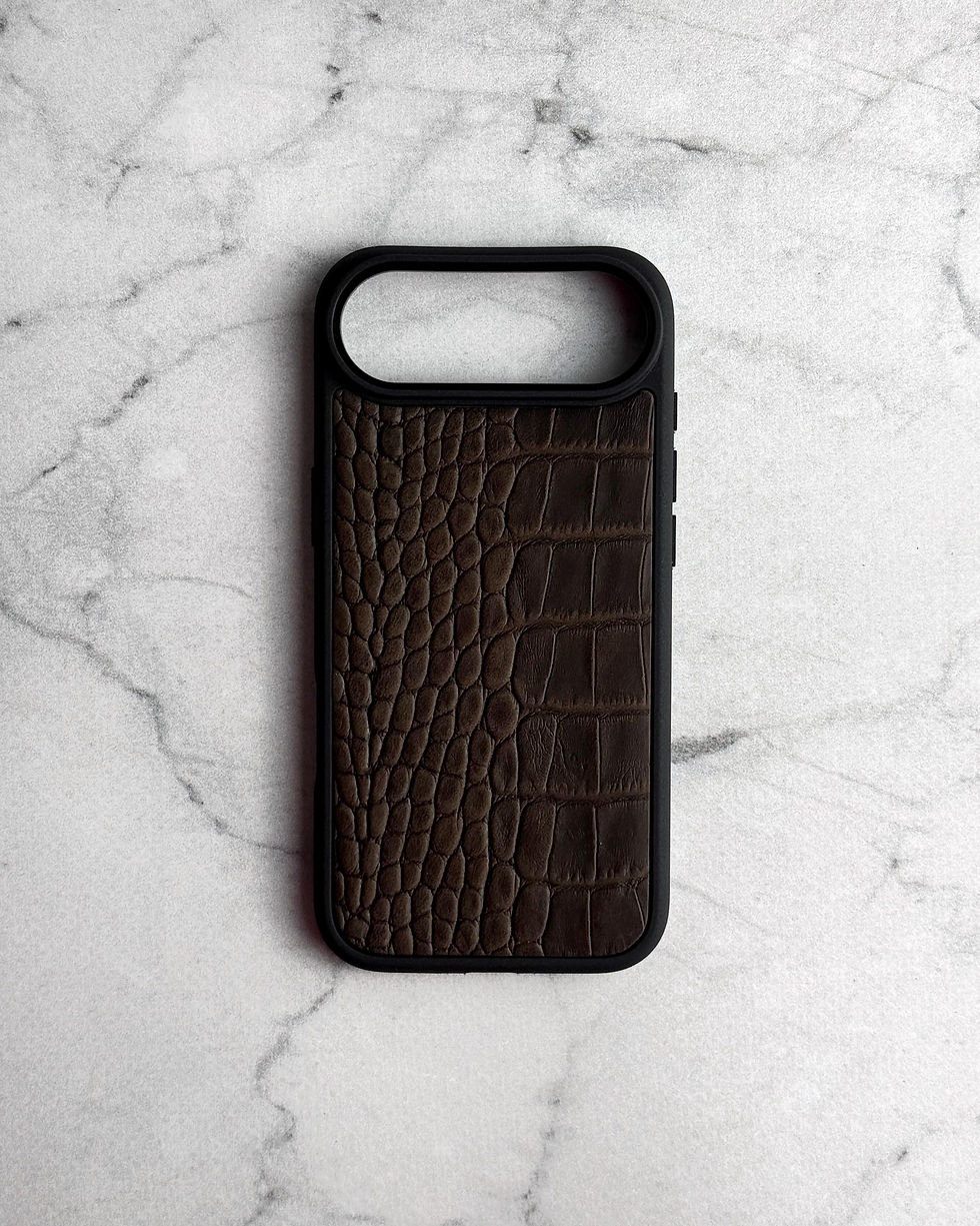 Thumbnail: KartisStore Alligator Embossed Leather iPhone Case Full-Grain Calfskin