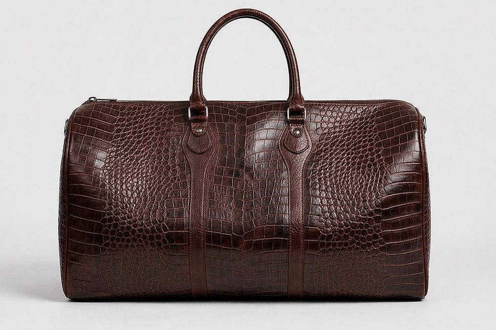 NomadsNotch Crocodile Embossed Leather Duffle Bag Weekender Travel Luggage