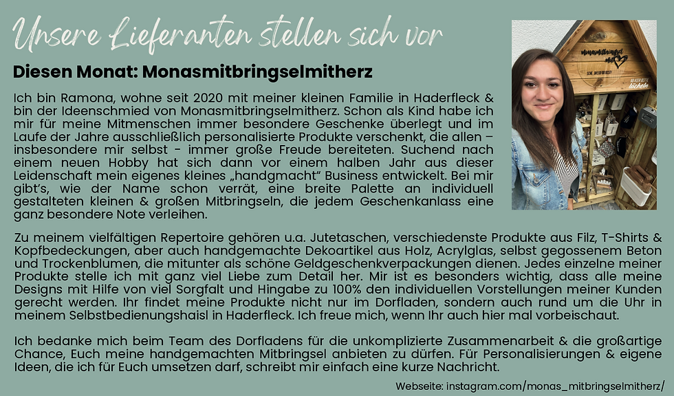 Lieferant des Monats: Monasmitbringselmitherz