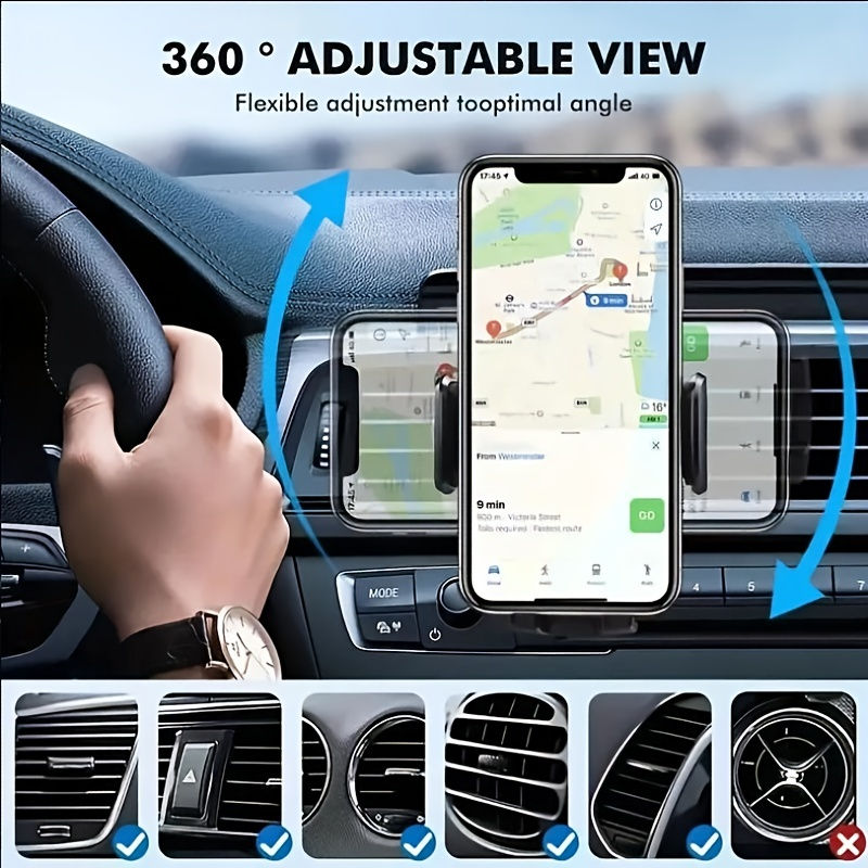 Miniatura: Car Phone Holder Car Air Vent Clip Mount Mobile Cell Stand Smartphone GPS Suppor