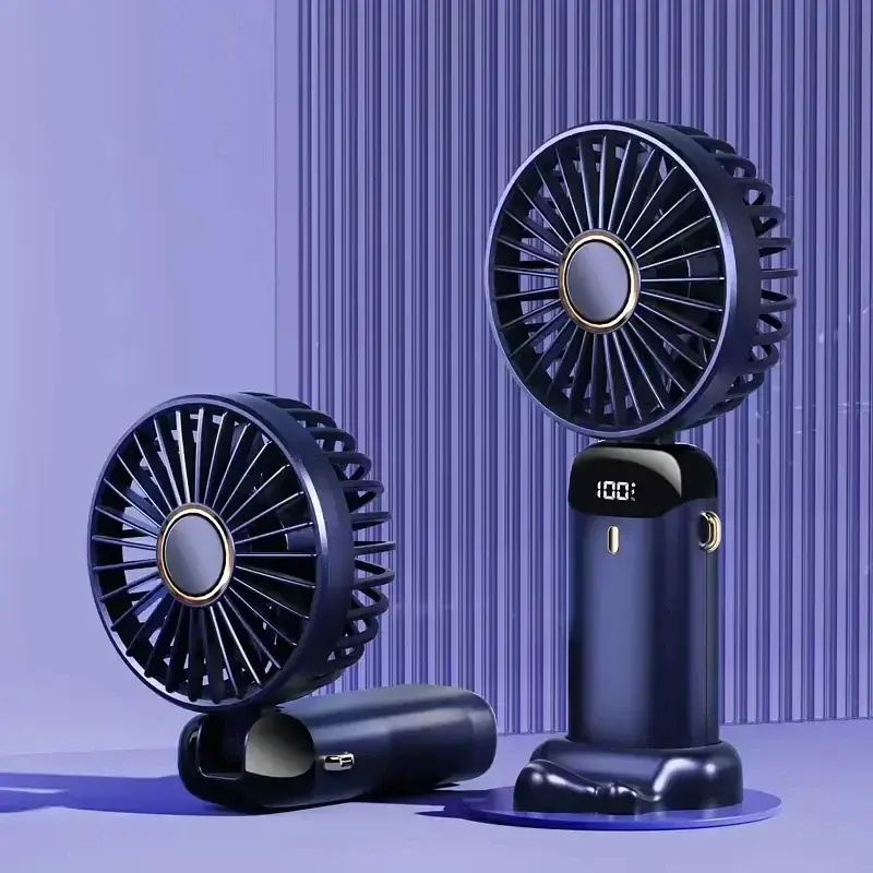 Miniatura: Portable Handheld Personal Rechargeable Fan LED Digital Display 90°Adjustable  