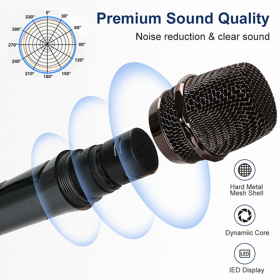 Miniatura: Wireless Microphone 2 Channels UHF Professional Handheld Mic Micphone For Party 