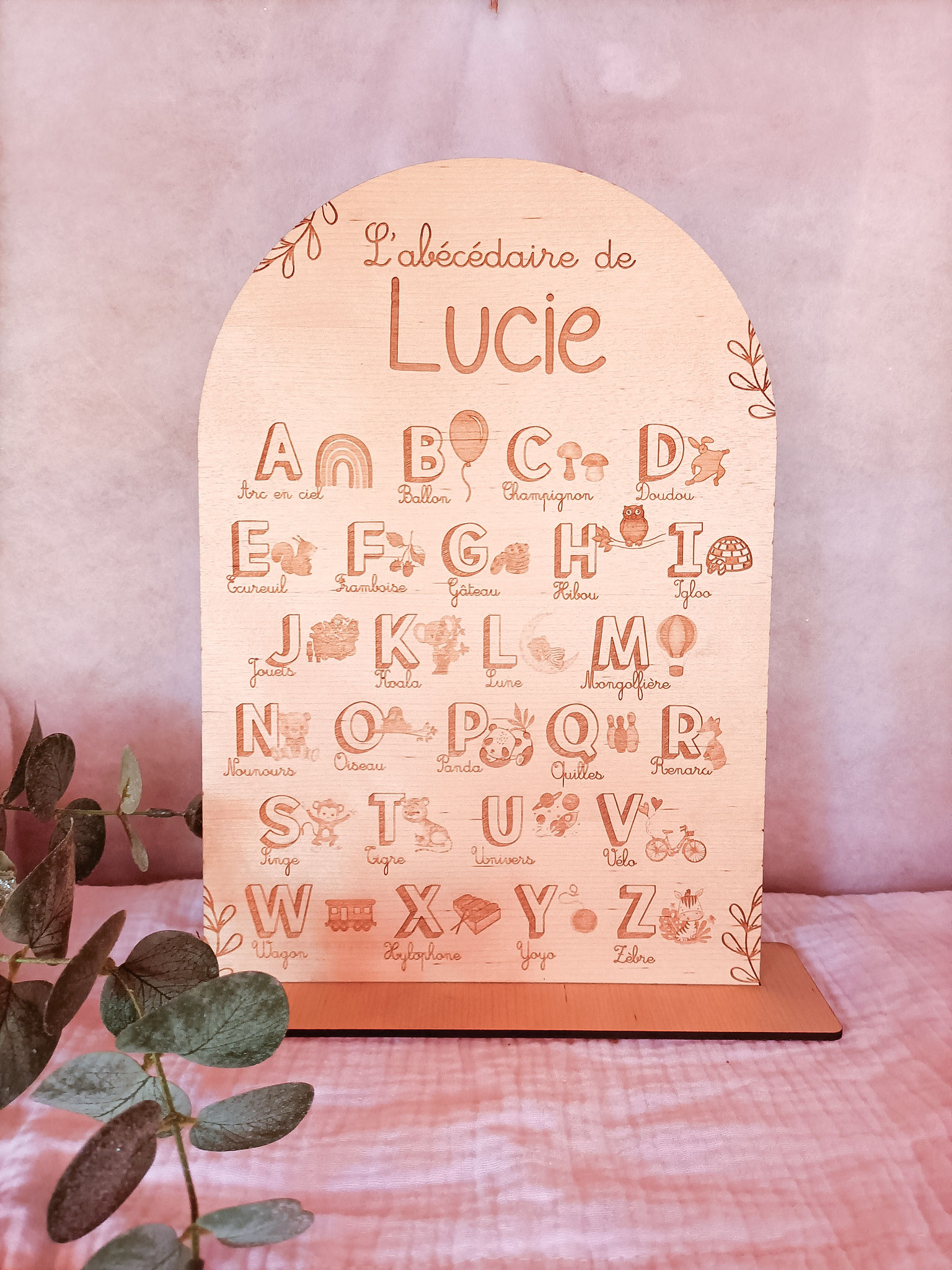 Abécédaire en bois personnalisé