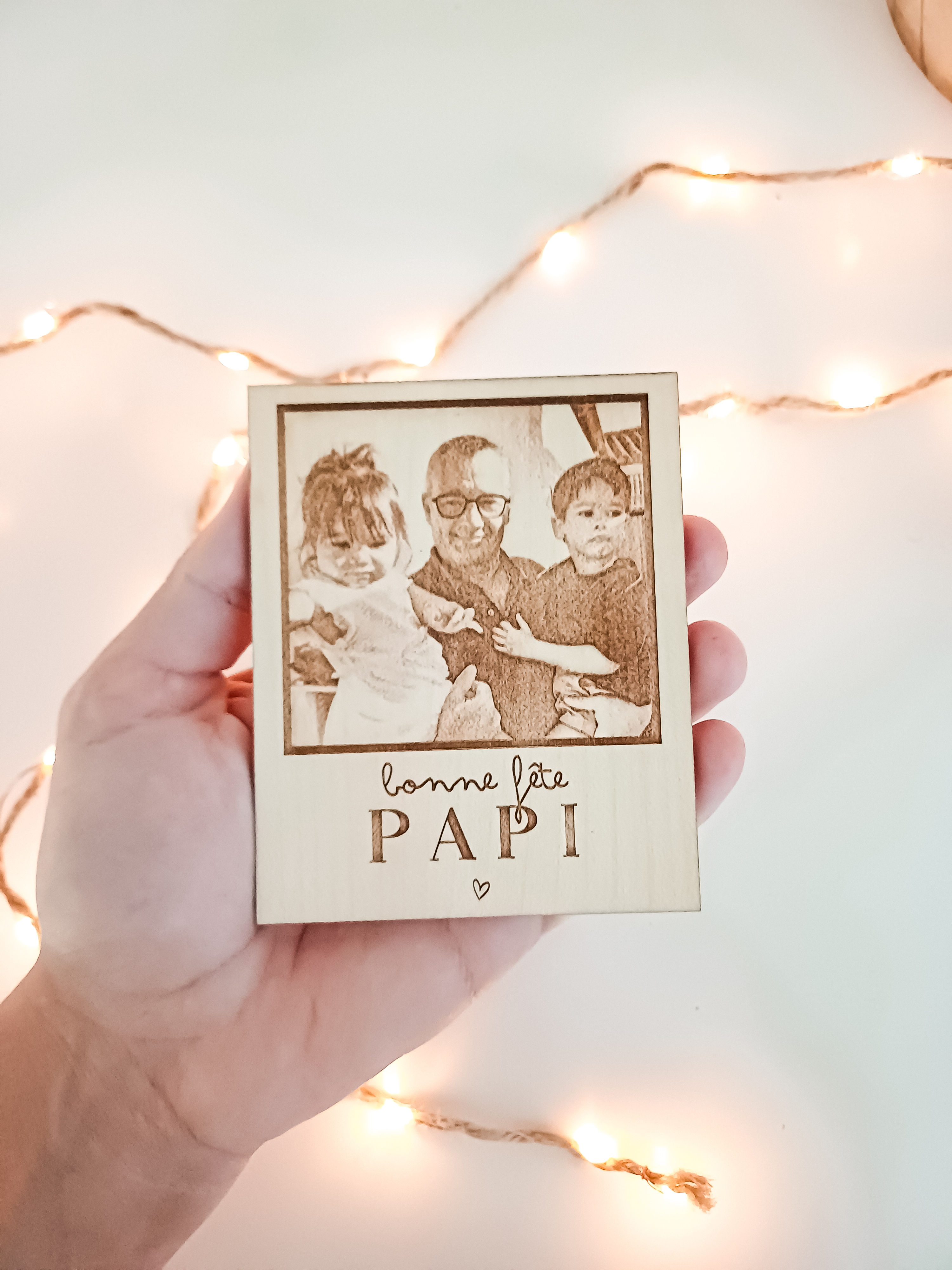 Magnet Polaroïd - Photo gravée "Bonne fête"