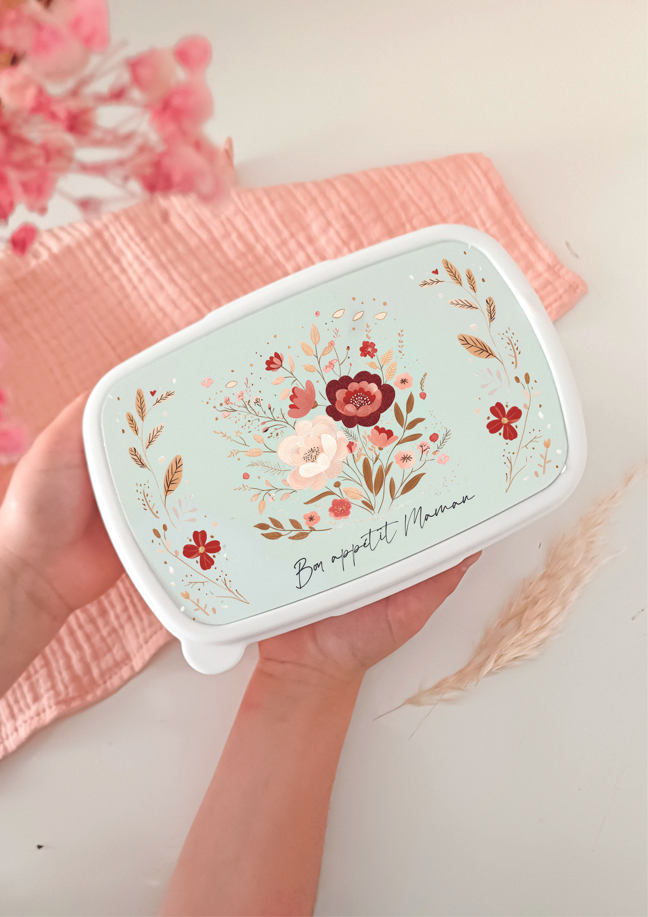 Boîte lunch - Fleuri teracotta 