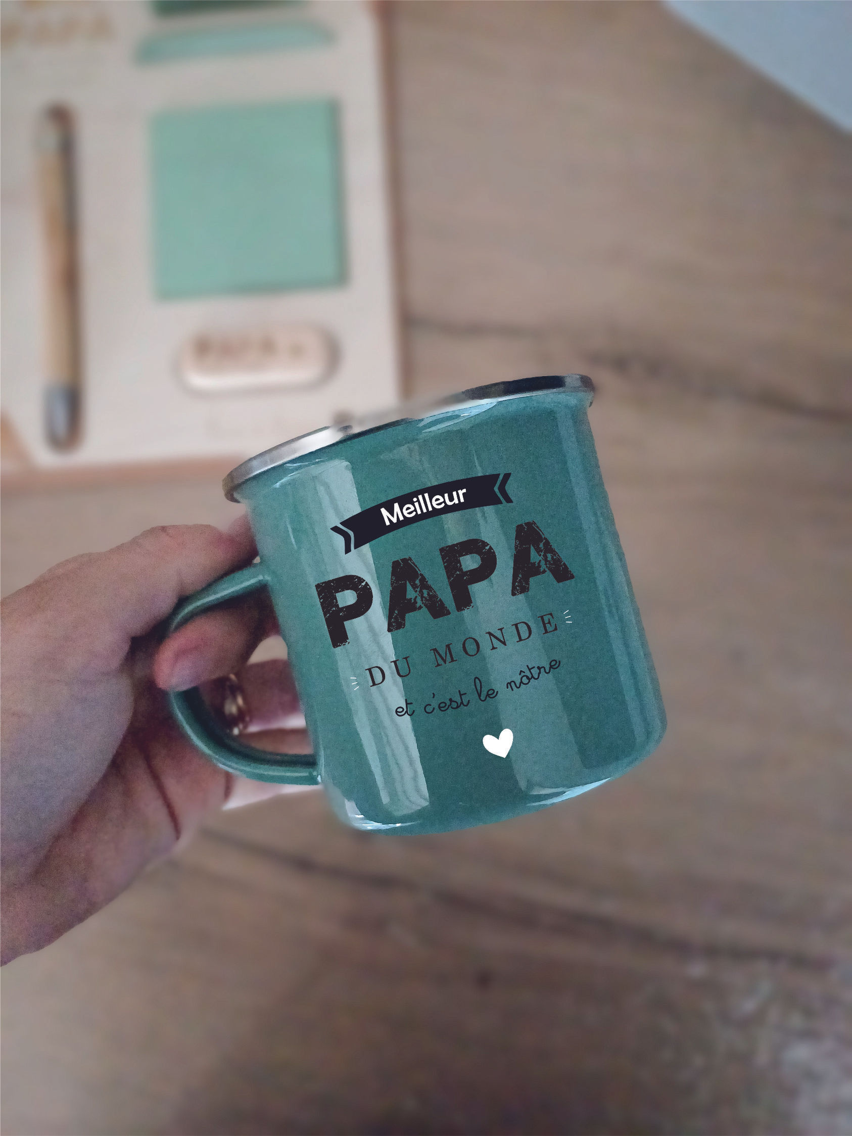 Mug vert gris - "Meilleur"