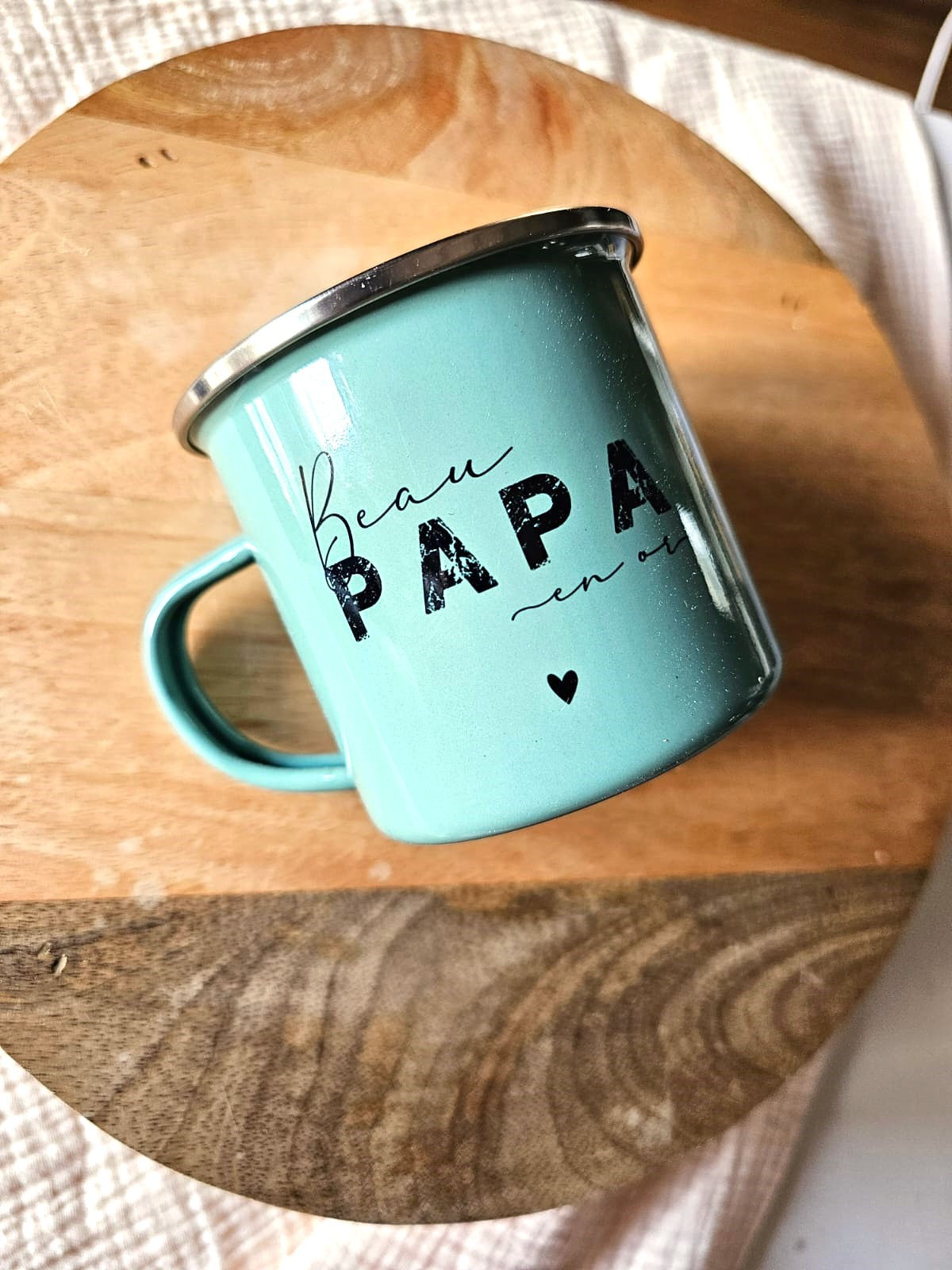 MUG métal - Beau Papa en or