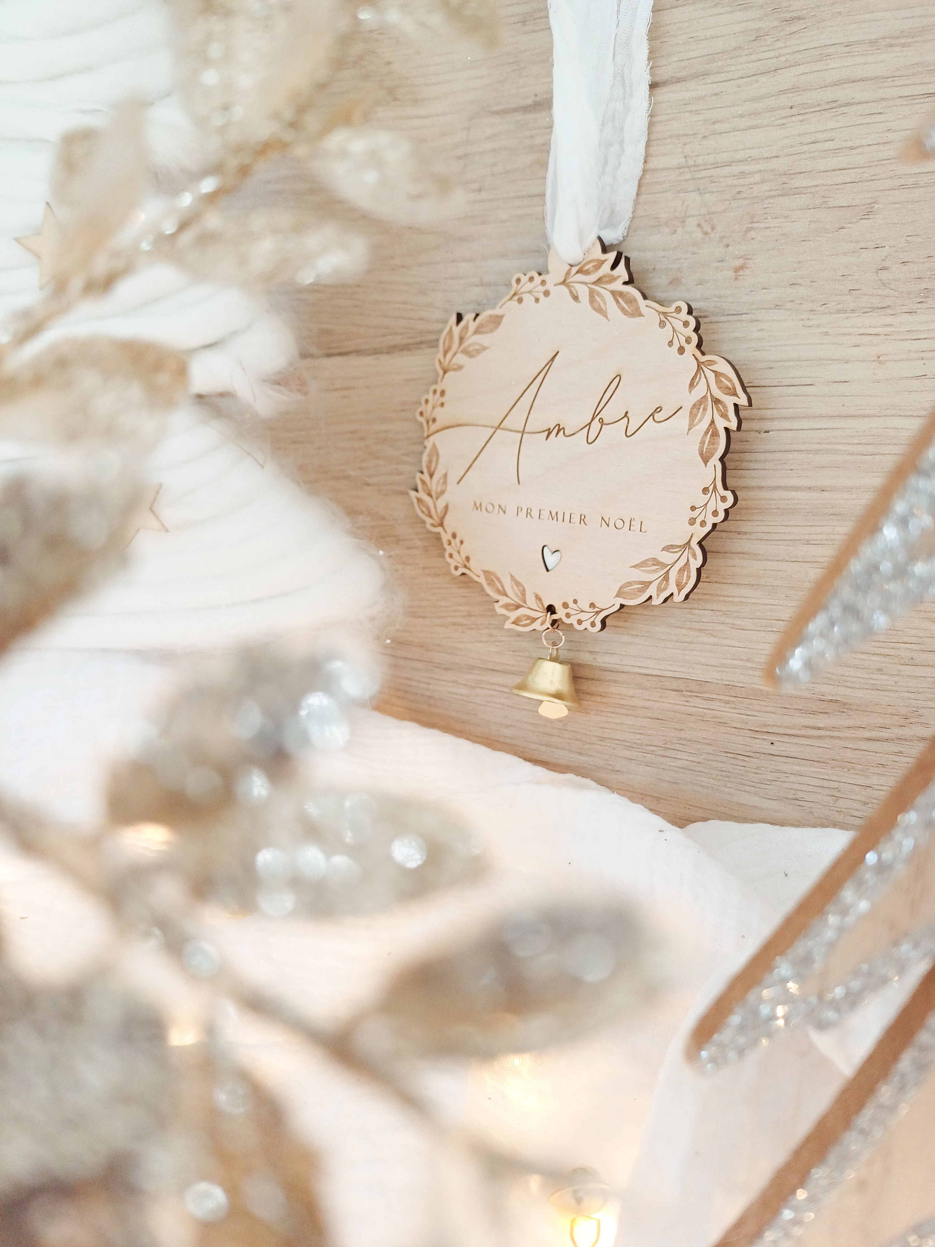 Suspension de Noël - Couronne de Noël et petit cloche