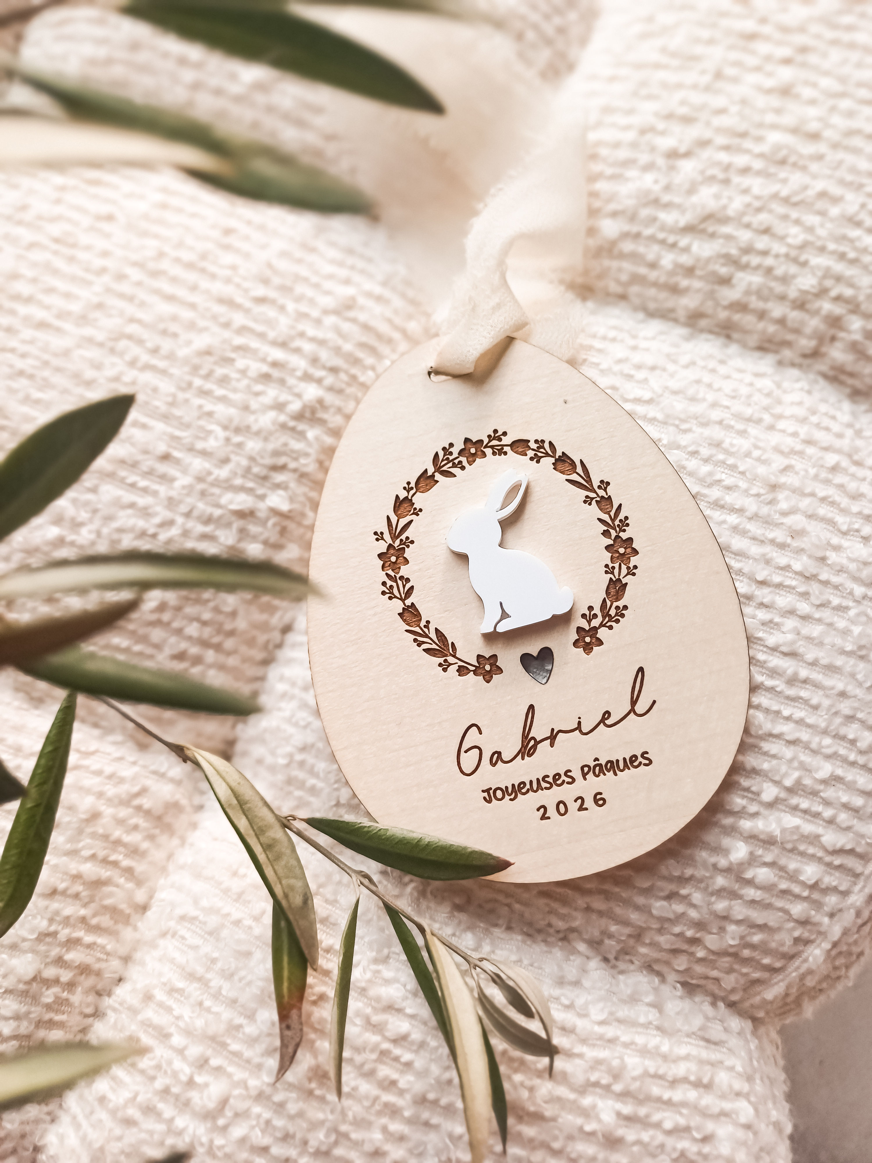 Suspension de Pâques - Couronne fleurie 