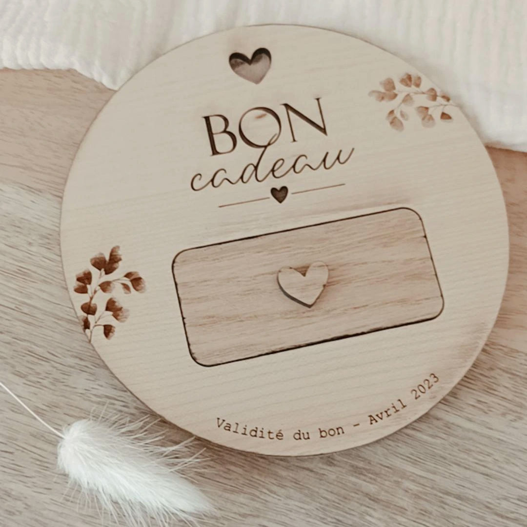 Annonce grossesse - Carte cadeau en bois surprise