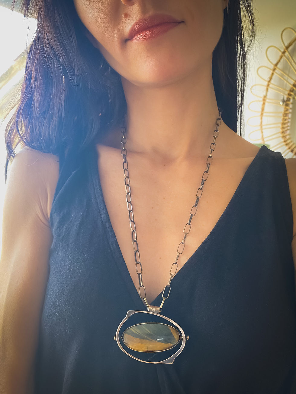 Thumbnail: Seth artefact reversible bronze laiton grenat spinelle œil de tigre