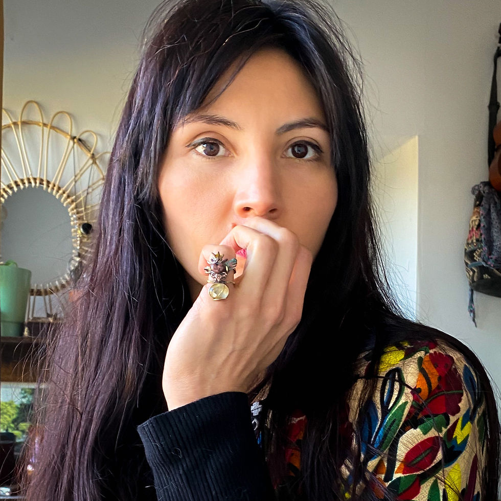 Thumbnail: Ex-voto cœur sacré en cuivre émaillé, laiton, quartz rutile