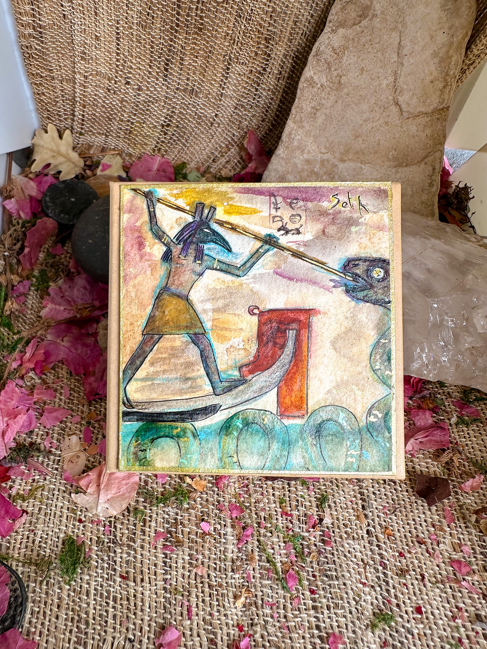 Thumbnail: Seth artefact reversible bronze laiton grenat spinelle œil de tigre