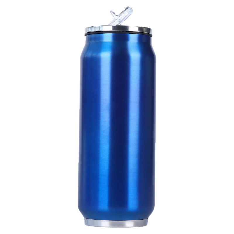 12oz Double Walled Vacuum Stainless Steel Cola Tumbler Can with Straw Lid