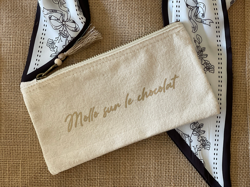 Miniature : pochette en coton écru à message