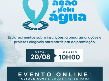 Webinar do Consórcio PCJ vai tirar dúvidas sobre as inscrições do 9º Prêmio Ação pela Água