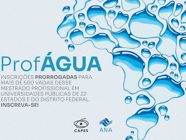 Prazo de inscrições para mais de 500 vagas em mestrado sobre gestão de recursos hídricos se encerra em 9 de junho