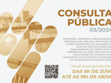 Consulta pública sobre classe transitória de qualidade de água para outorga para lançamento de efluentes por ETEs termina na quinta da próxima semana