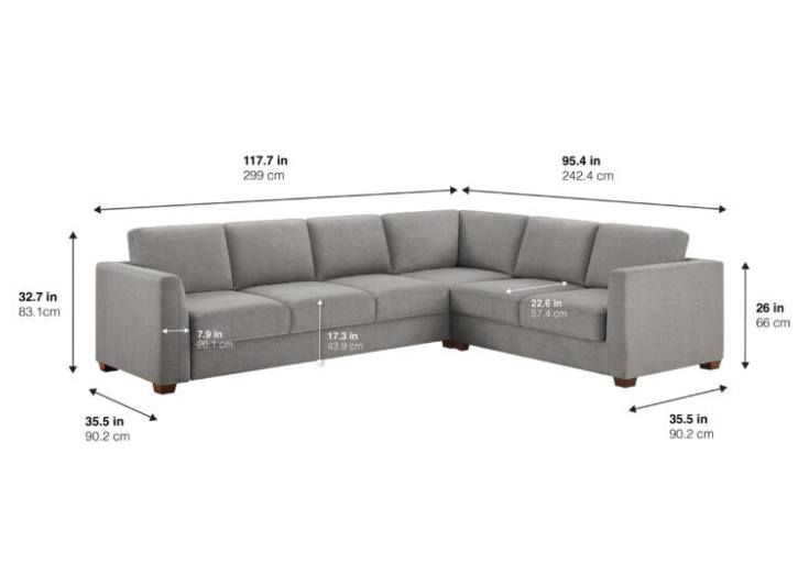 Thumbnail: Thomasville Caler Convertible Sleeper Sectional with Storage - Light Gray