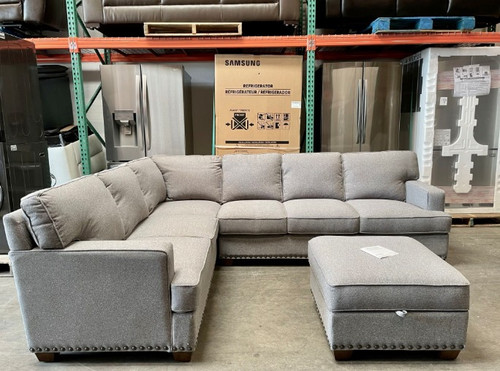 Thomasville Emilee Fabric Sectional With Storage Ottoman