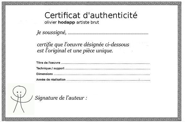 Certificat d'authenticité | les-boisdolivier