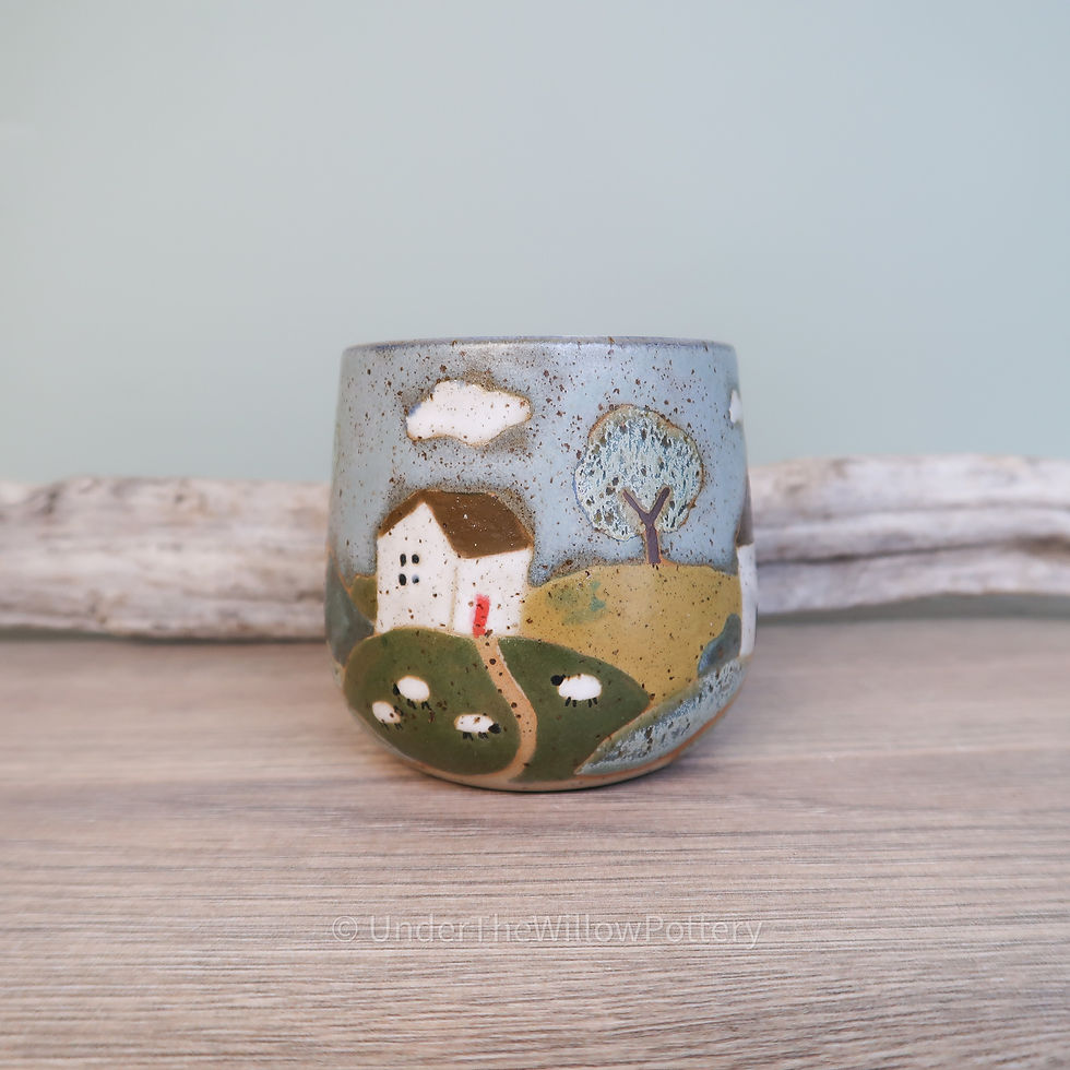 Village Chubby Cup 2- Hand Thrown Stoneware Tumbler