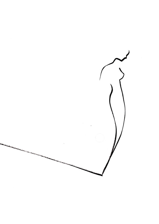 Surf Art - Surfer Silhouette noseriding ink drawing by Valentina flores Dorio