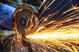 A man using an angle grinder