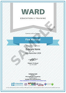 Fire Marshal Training Certificate