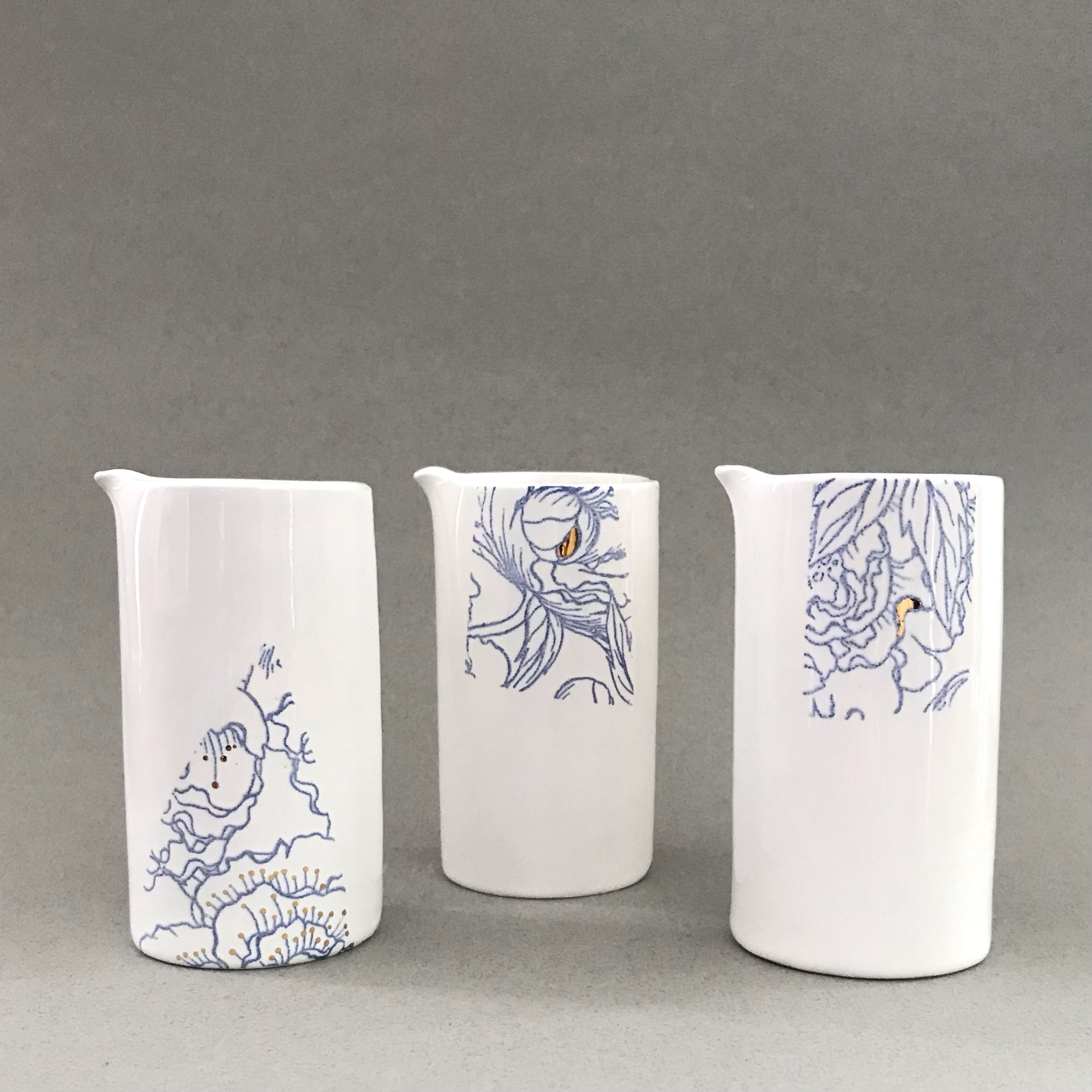 Pouring Jugs (Blue and White)