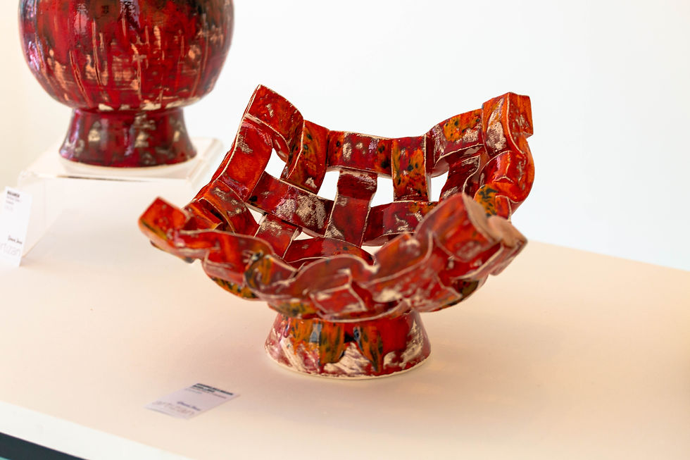 Fishing Net Weave Bowl - Red
