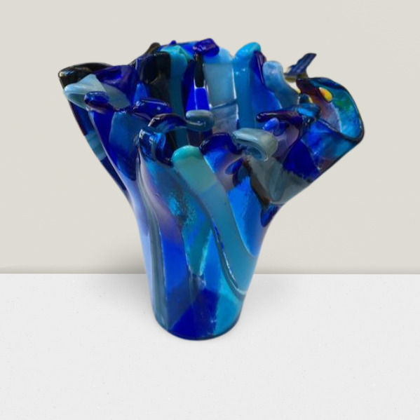 Blue Curly Vase